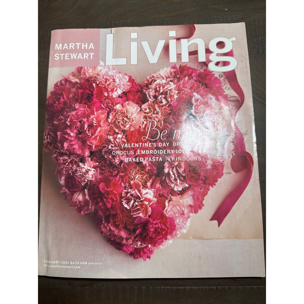 Martha Stewart Living Magazine February 2001 Number 87 Valentine Floral Heart